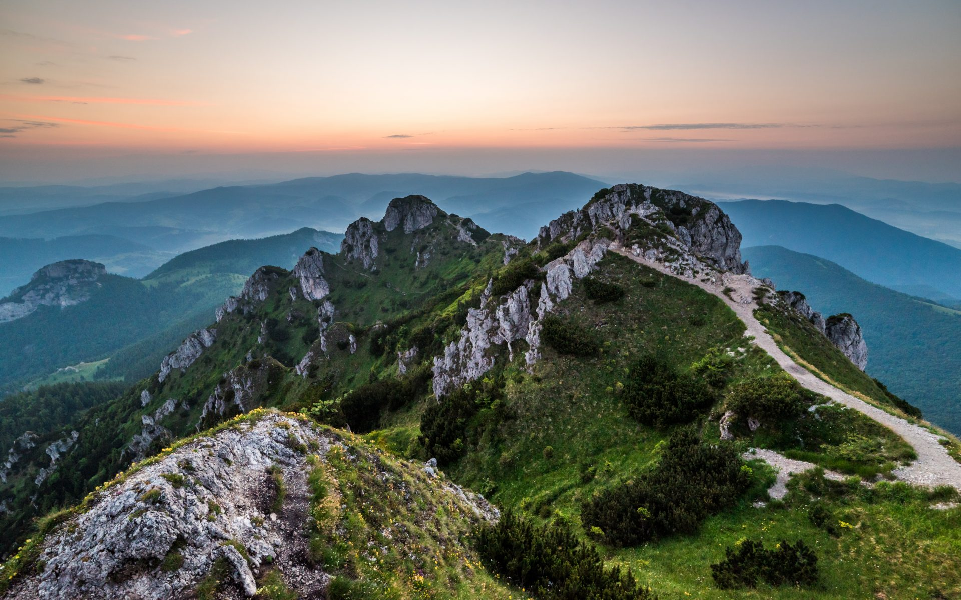 View from the top of the Veľký Rozsutec mountain